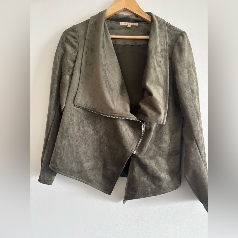 🌟 My Danielle Draped Suede-Like Jacket